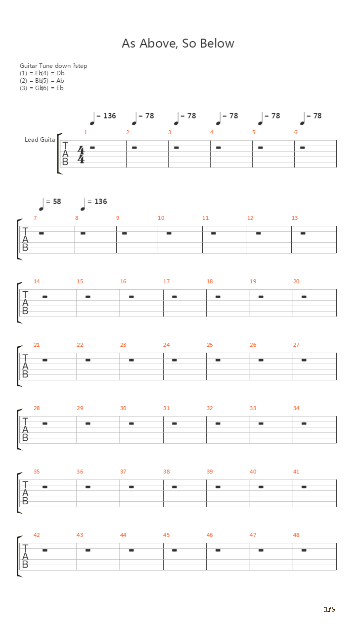 As Above So Below吉他谱