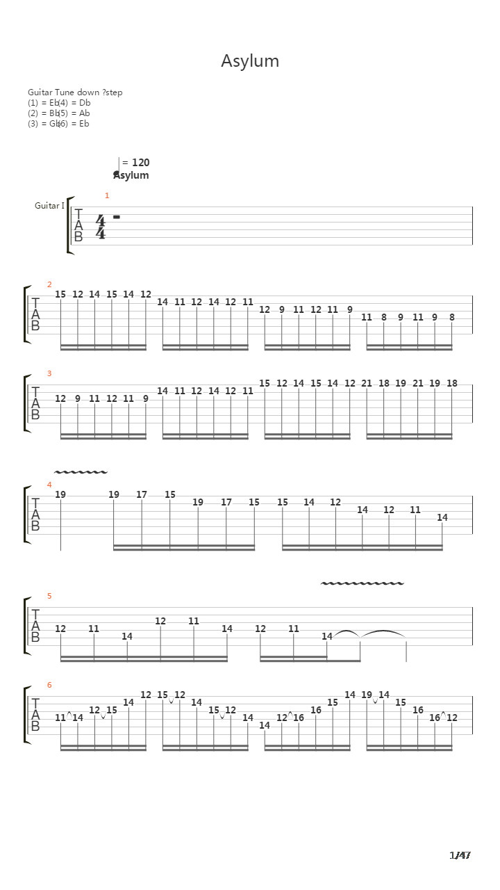 Asylum吉他谱