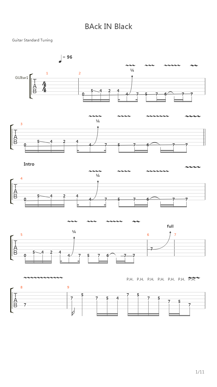 Back In Black吉他谱