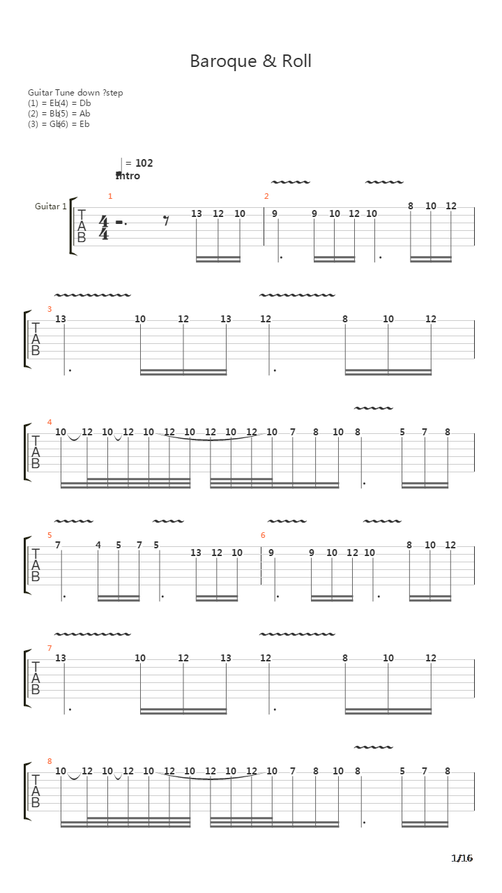 Baroque And Roll吉他谱