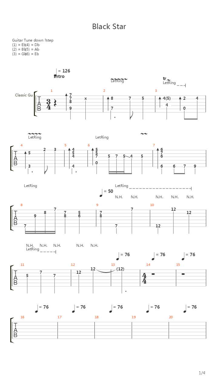 Black Star吉他谱