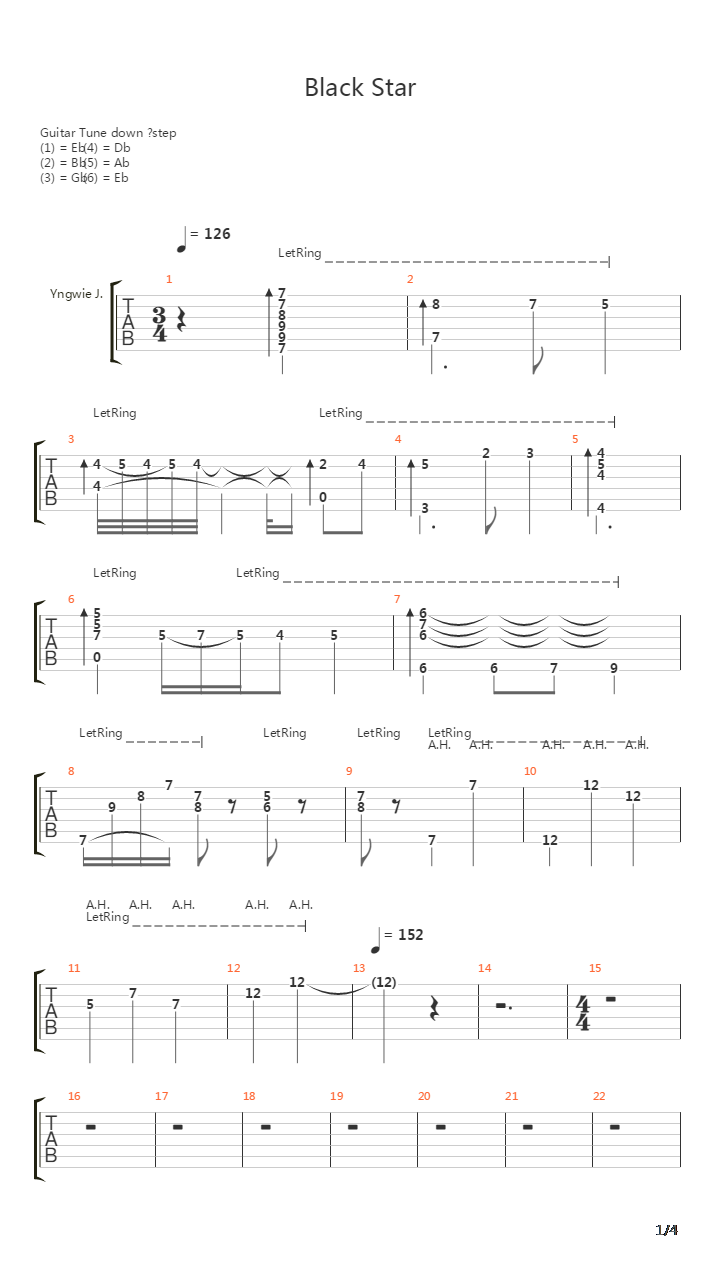 Black Star吉他谱