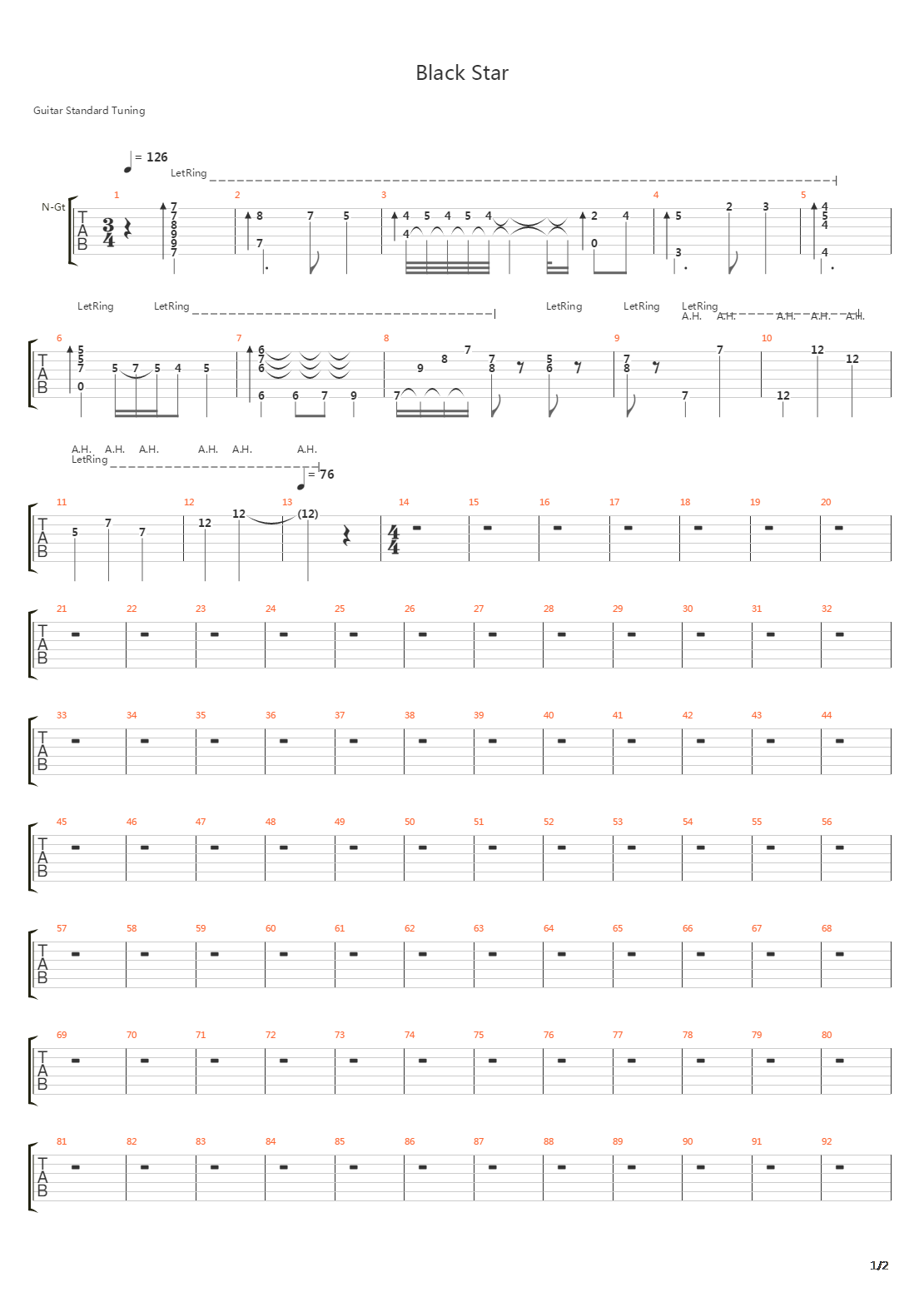 Black Star吉他谱