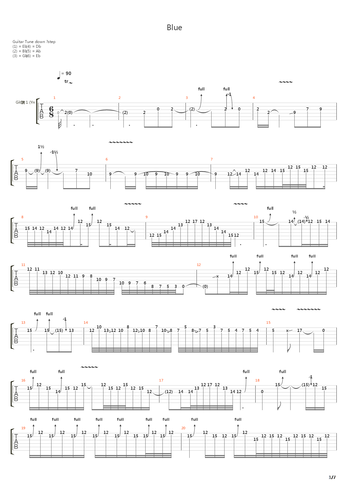 Blue吉他谱
