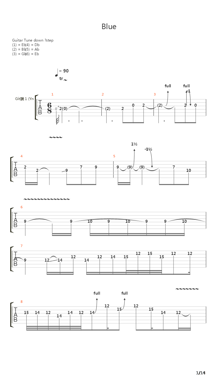 Blue吉他谱