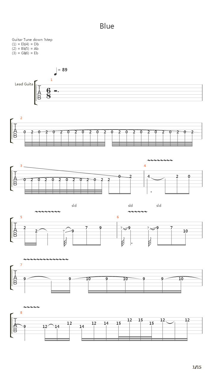 Blue吉他谱