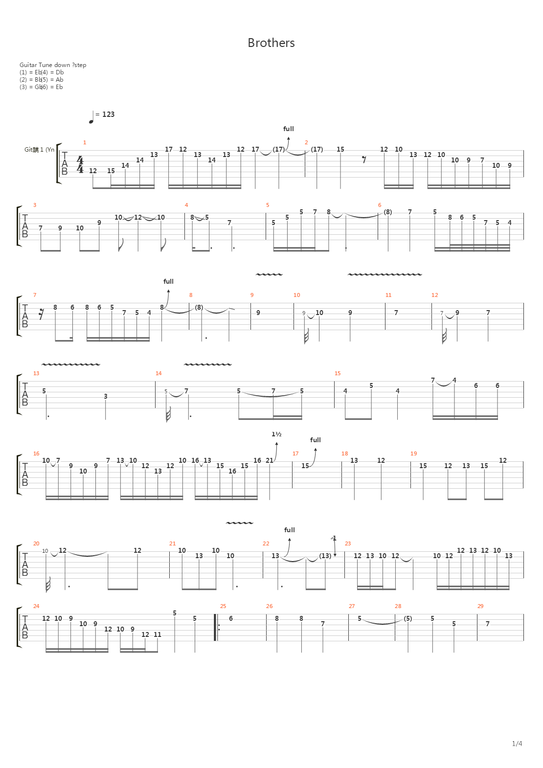 Brothers吉他谱