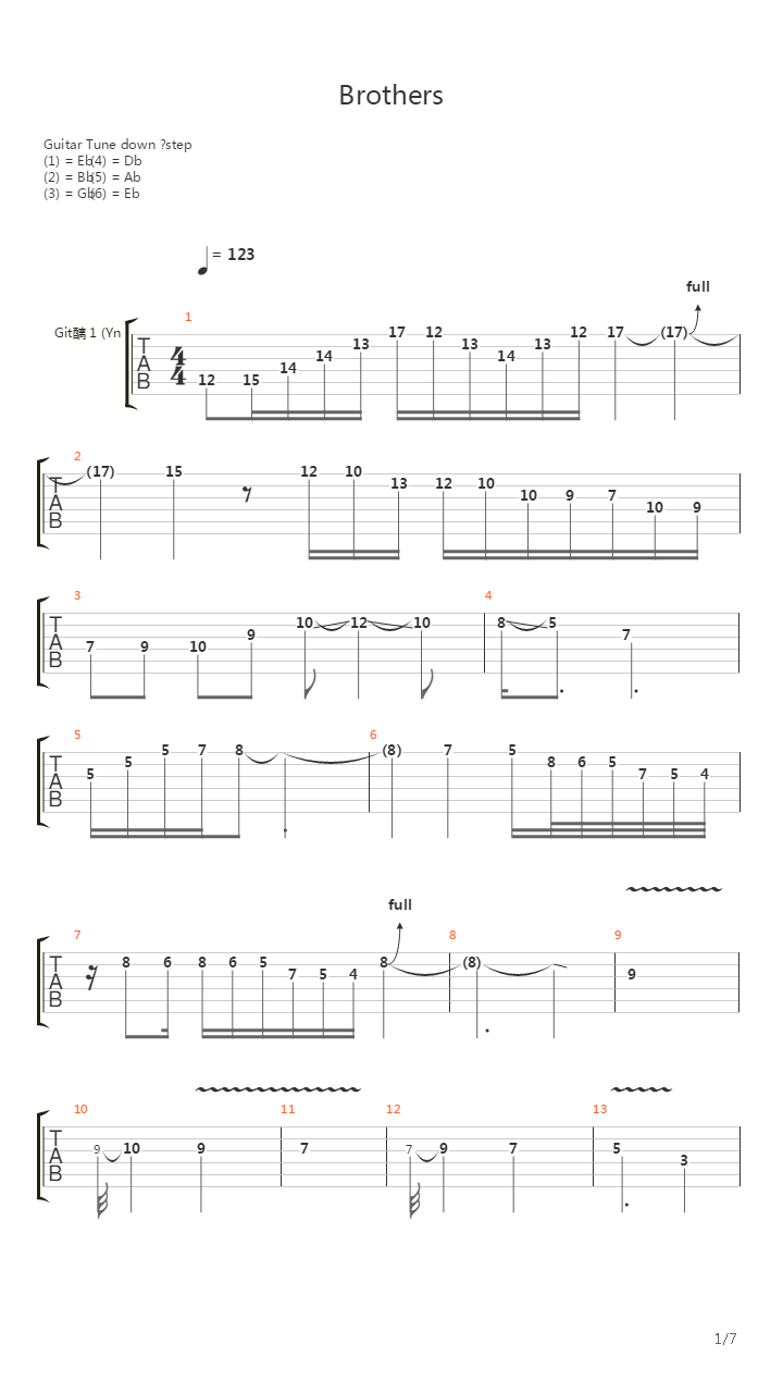 Brothers吉他谱