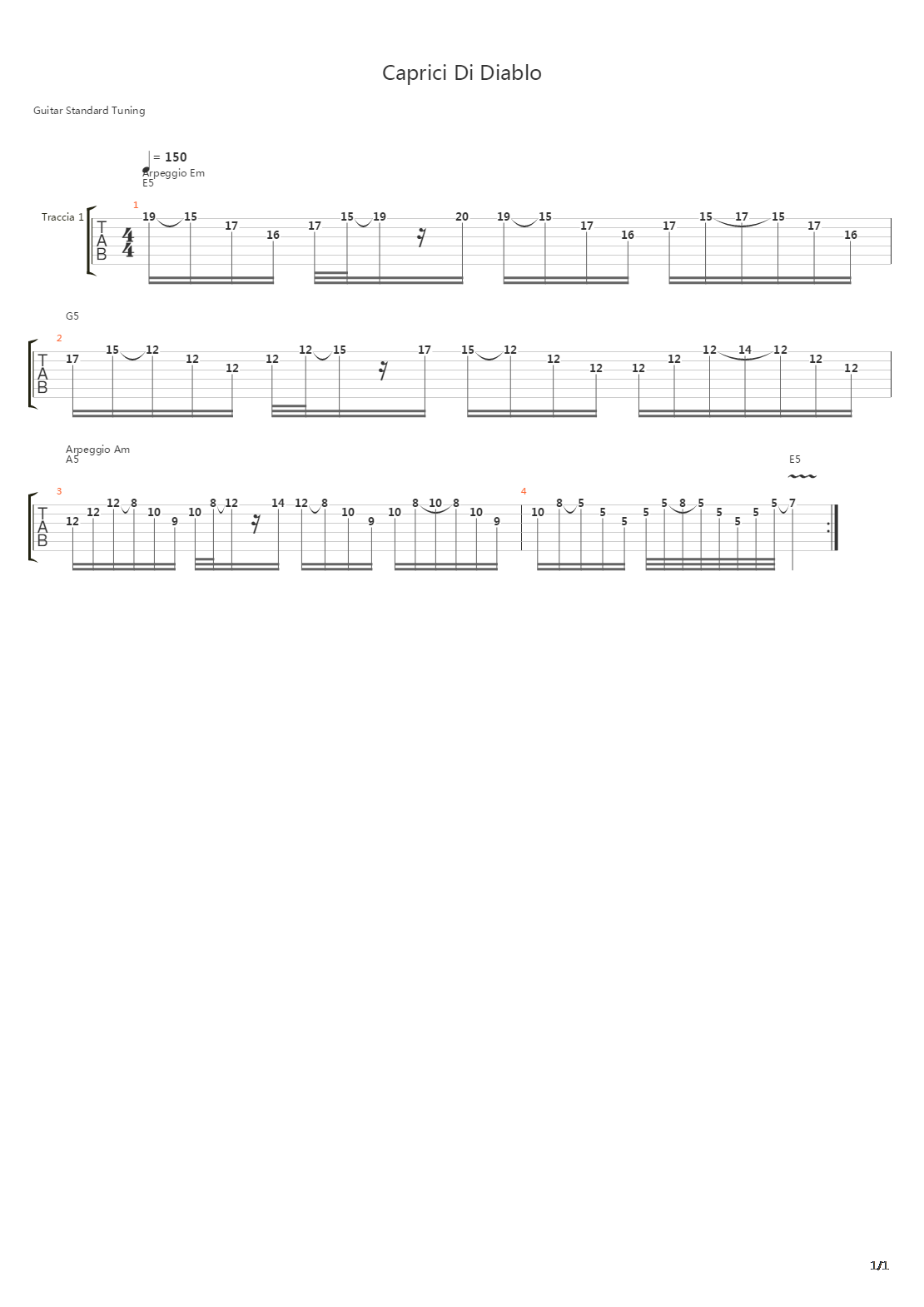 Caprici Di Diablo Theme吉他谱