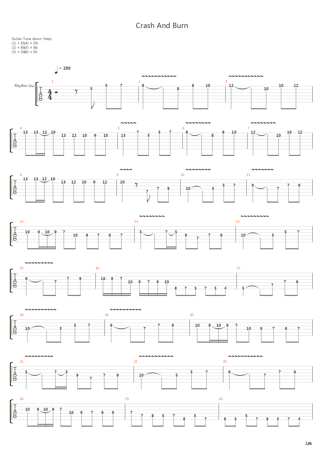 Crash And Burn吉他谱