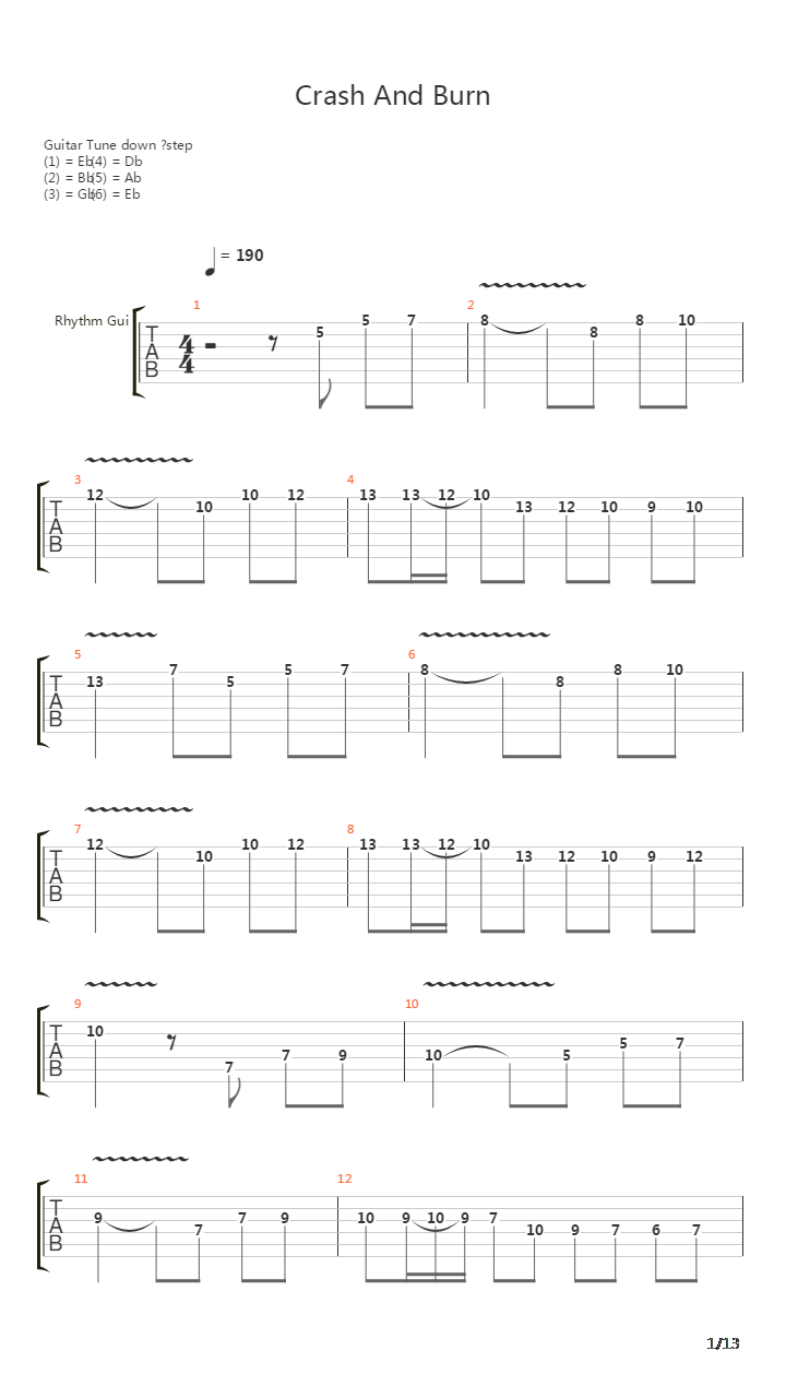 Crash And Burn吉他谱