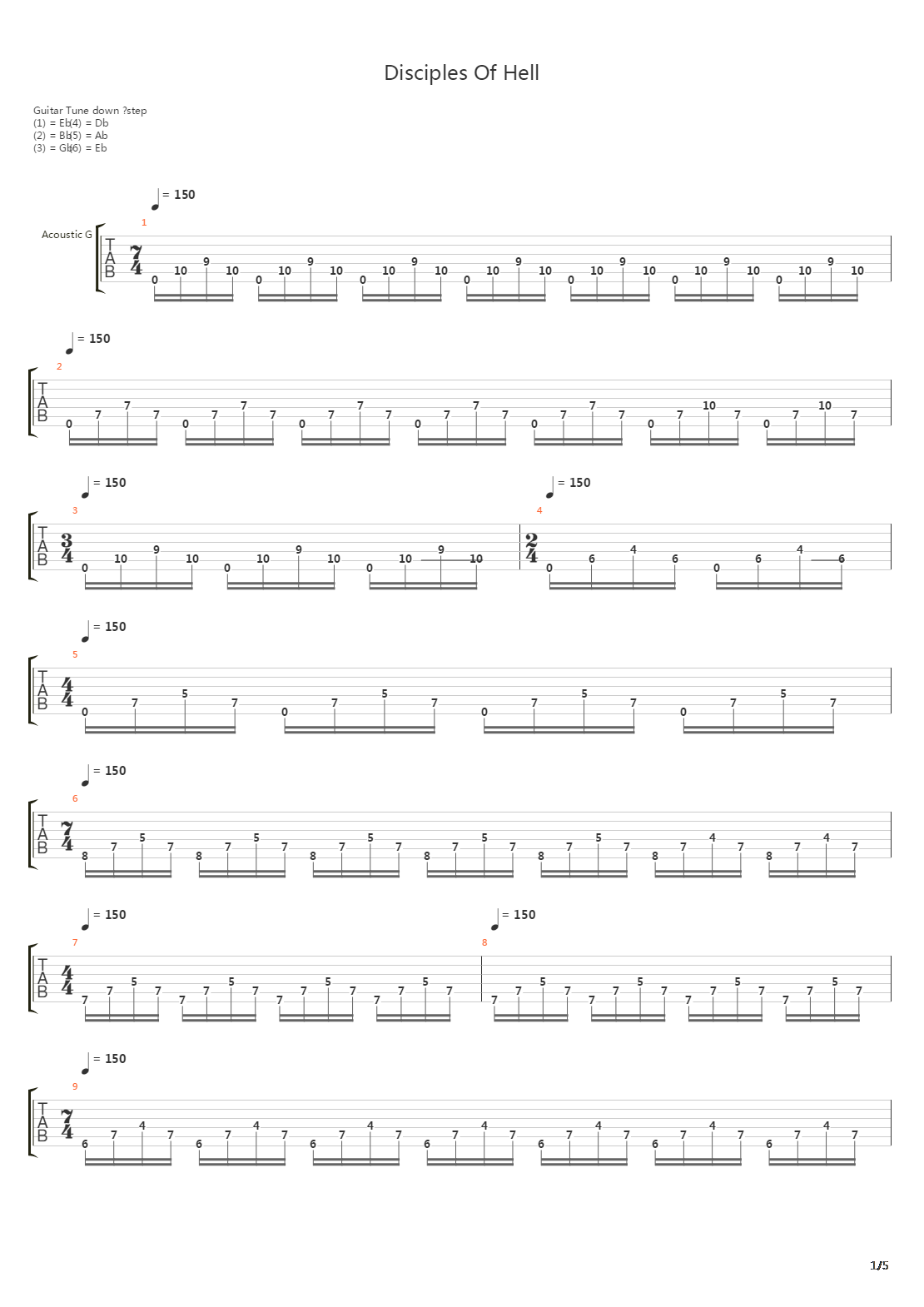 Disciples Of Hell吉他谱