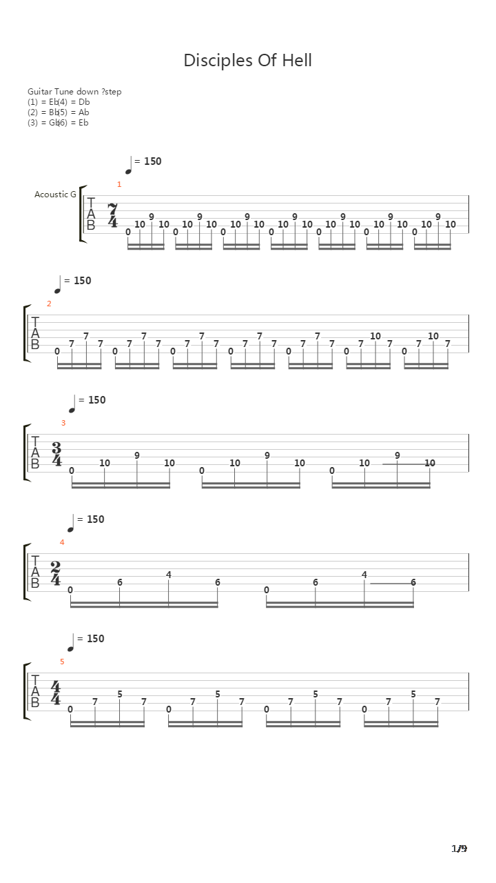 Disciples Of Hell吉他谱
