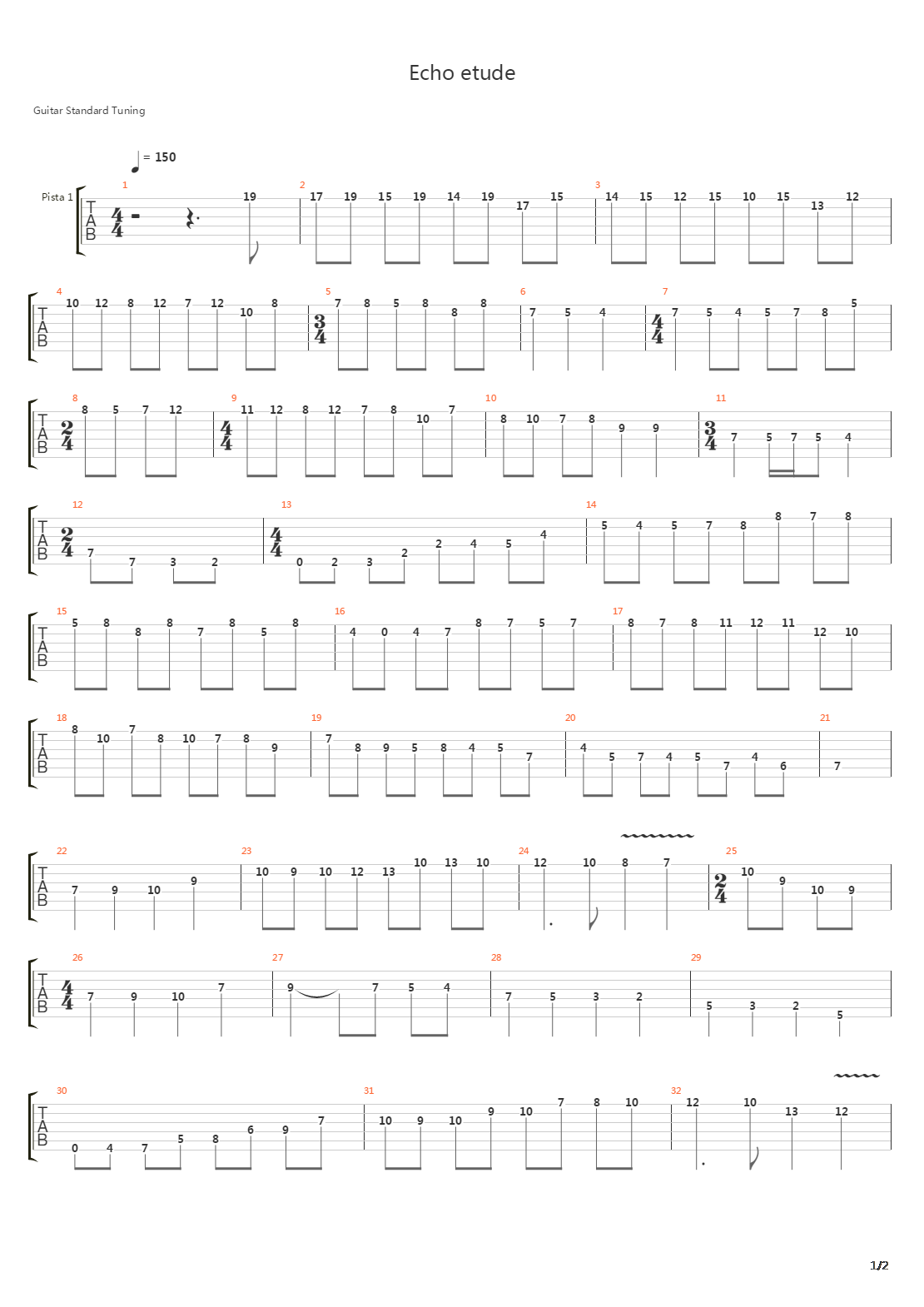 Echo Etude吉他谱