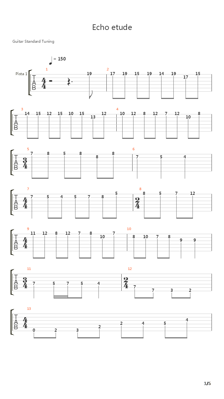 Echo Etude吉他谱