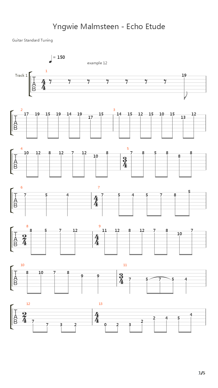 Echo Etude吉他谱