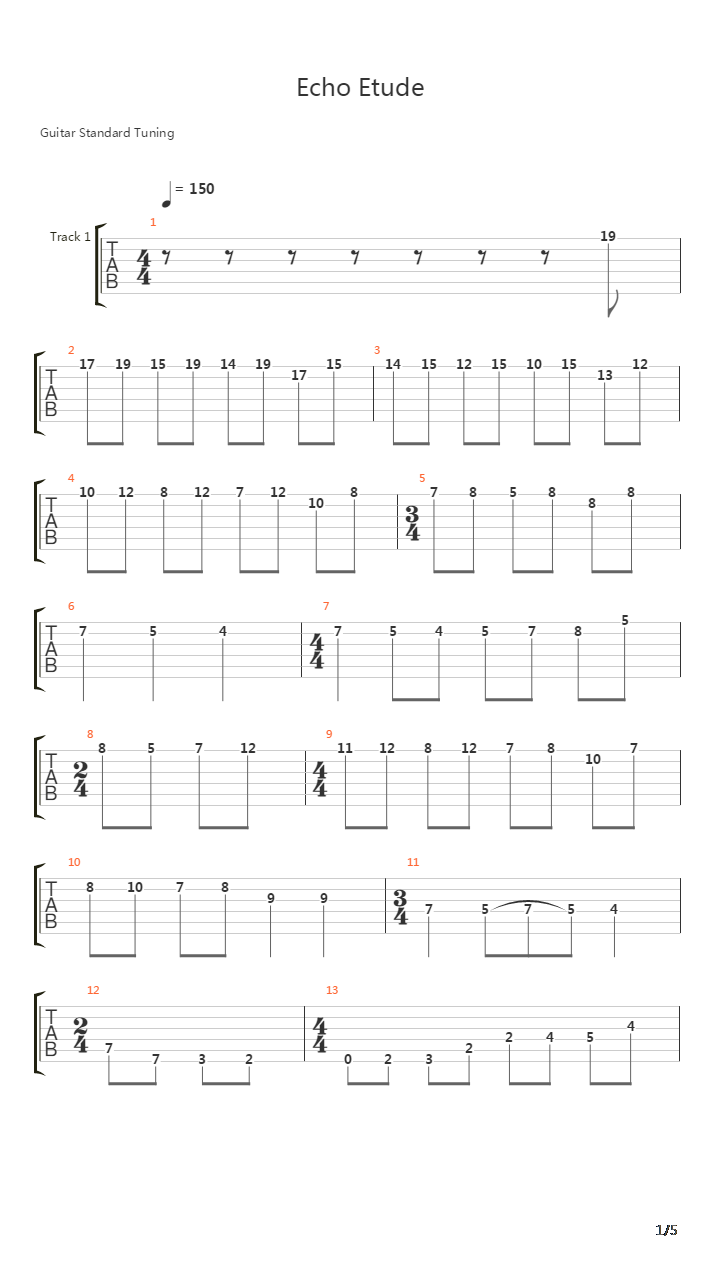 Echo Etude吉他谱