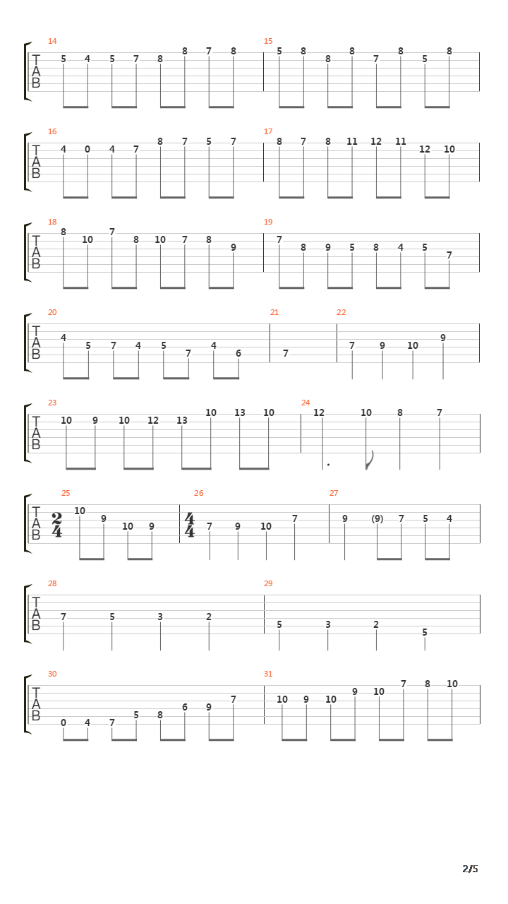 Echo Etude吉他谱