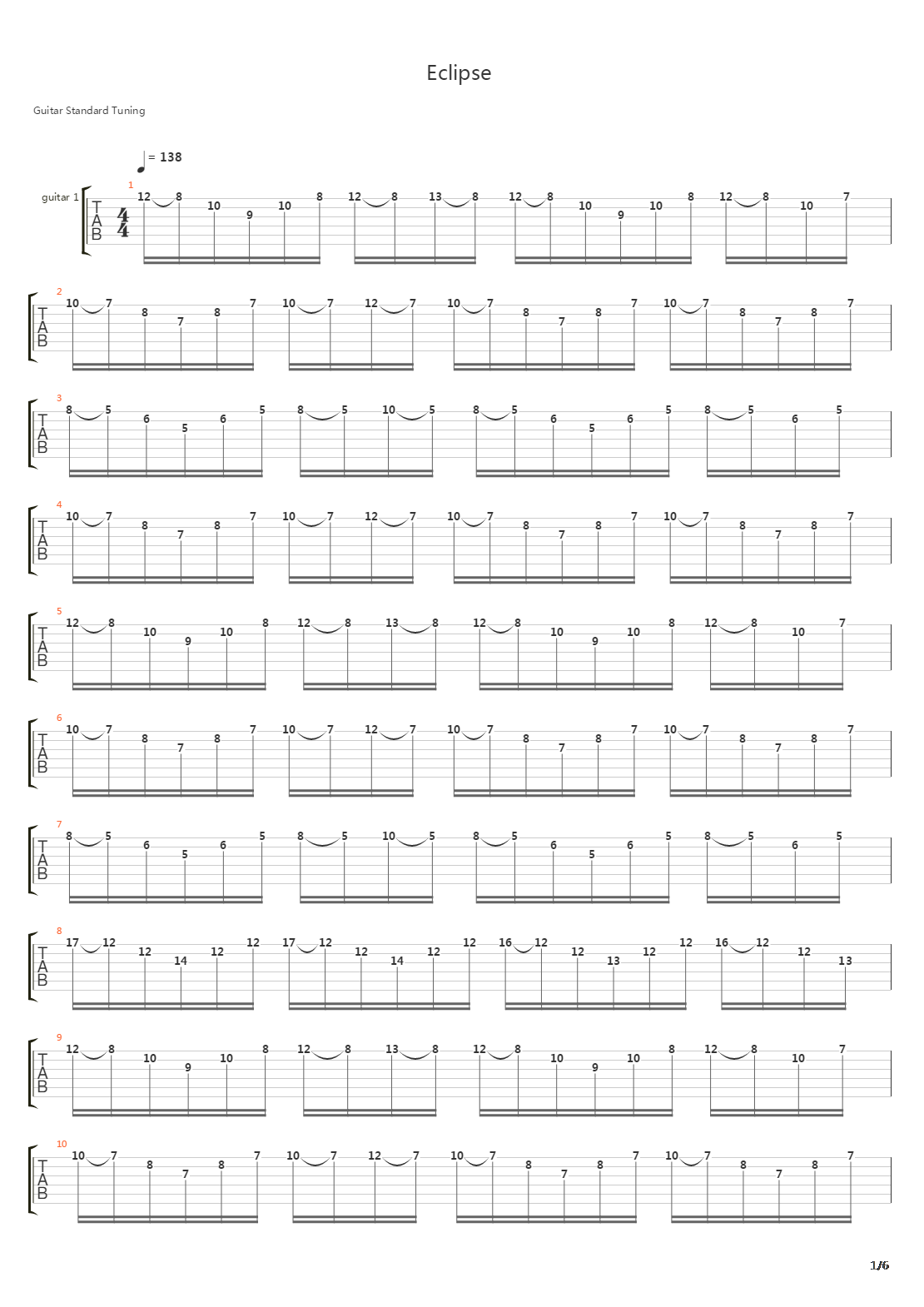 Eclipse吉他谱