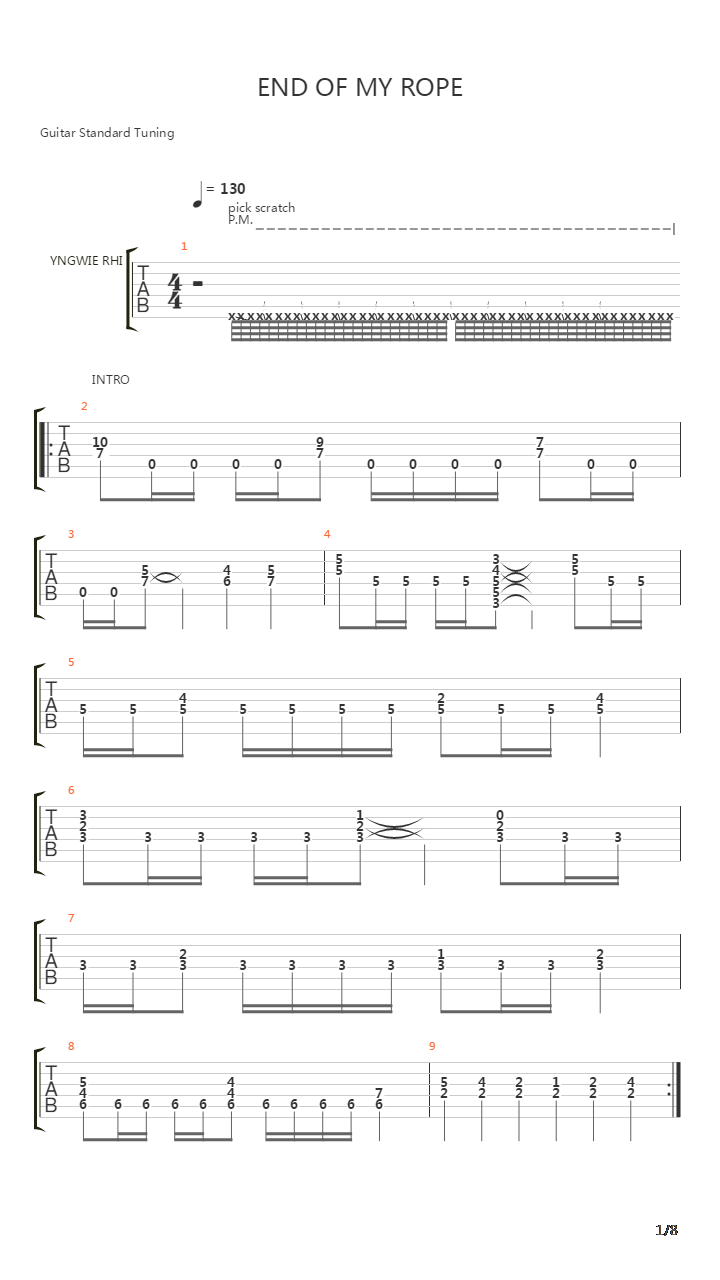 End Of My Rope吉他谱