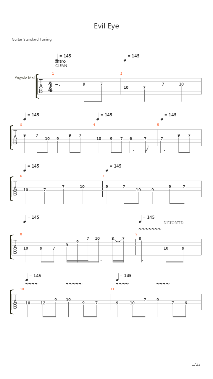 Evil Eye吉他谱