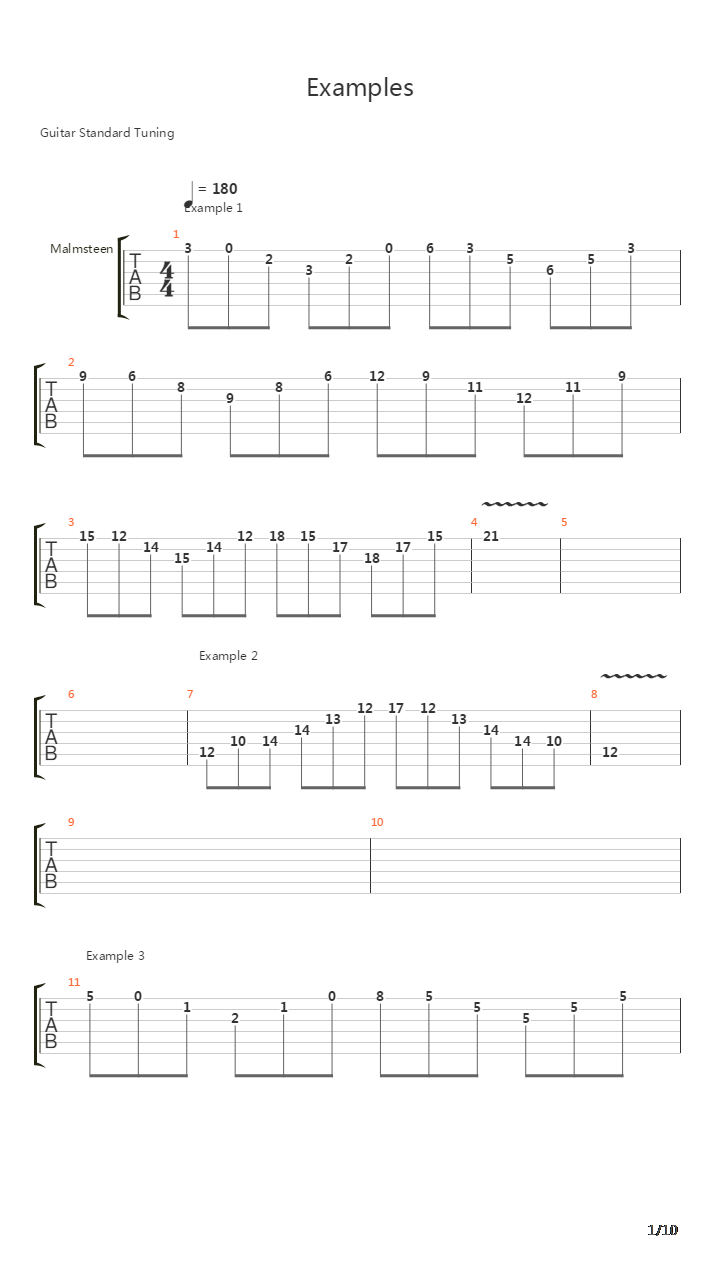 Examples From The Art Of Yngwie Malmsteen吉他谱