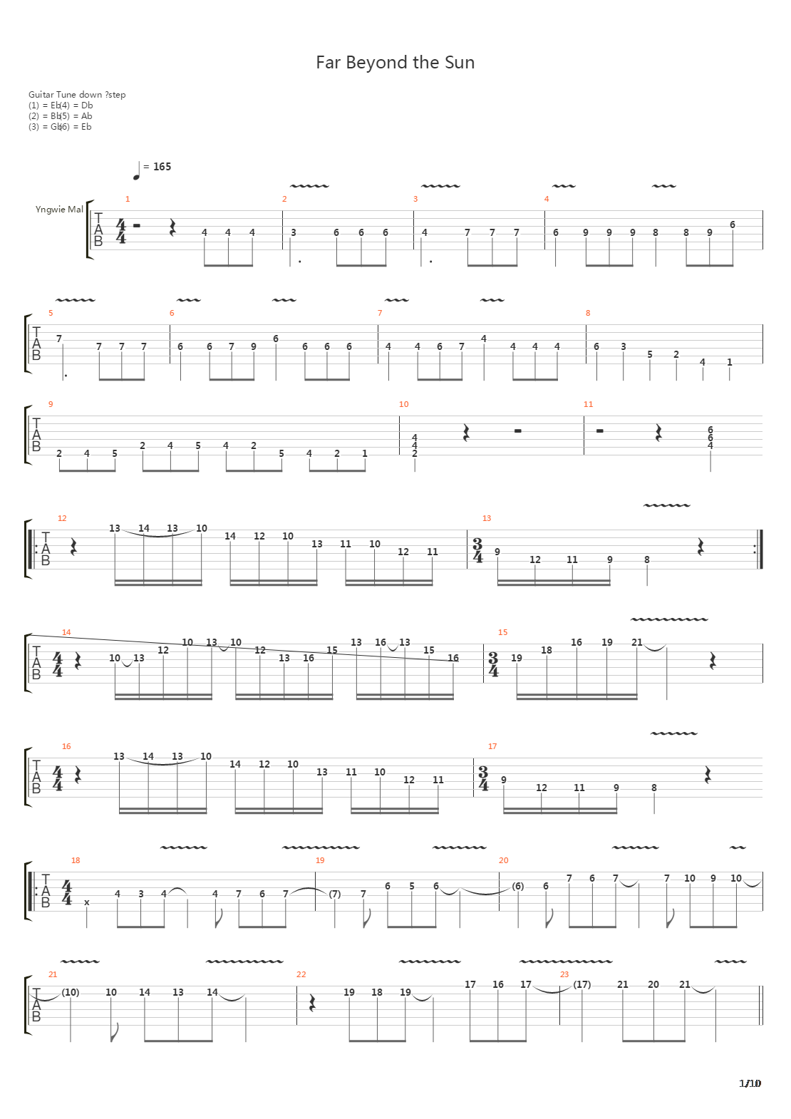Far Beyond The Sun吉他谱