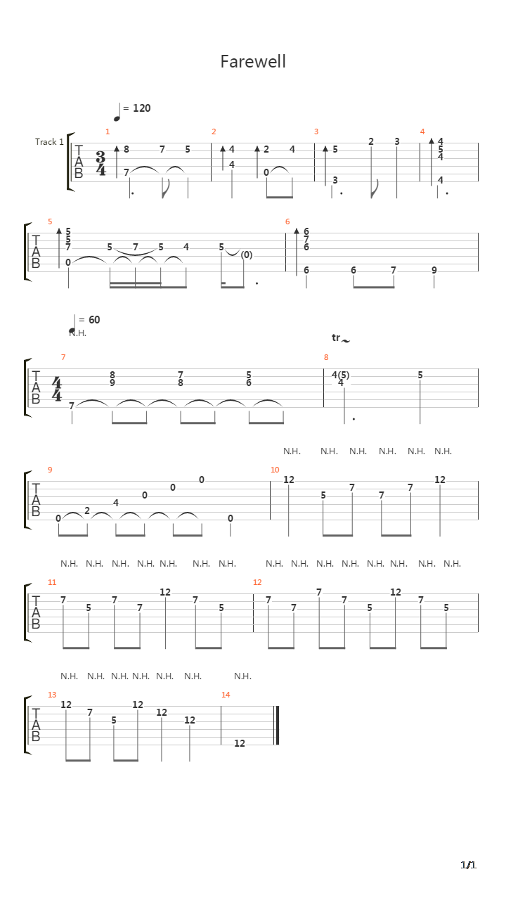 Farewell吉他谱