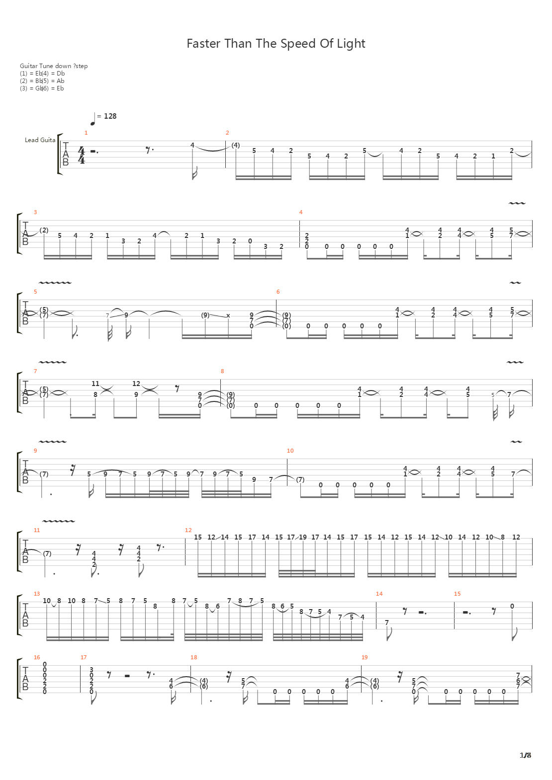 Faster Than The Speed Of Light吉他谱