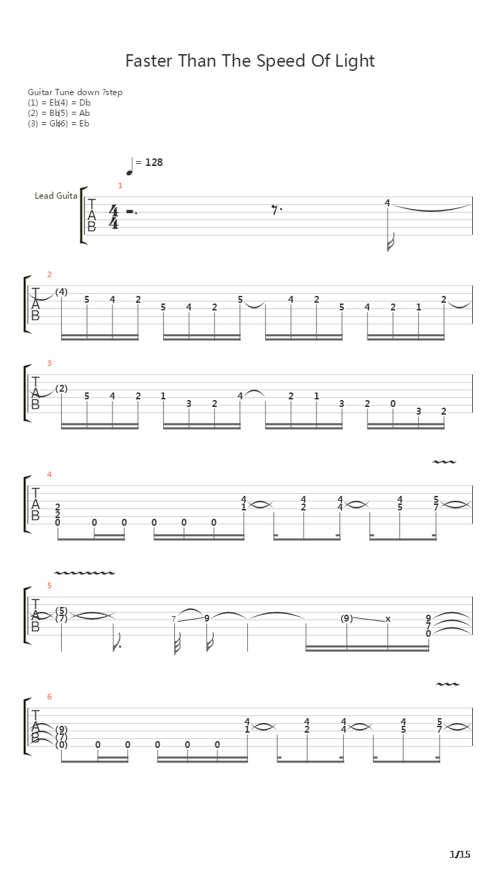 Faster Than The Speed Of Light吉他谱