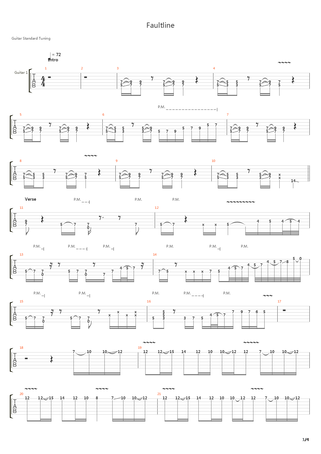 Faultline吉他谱