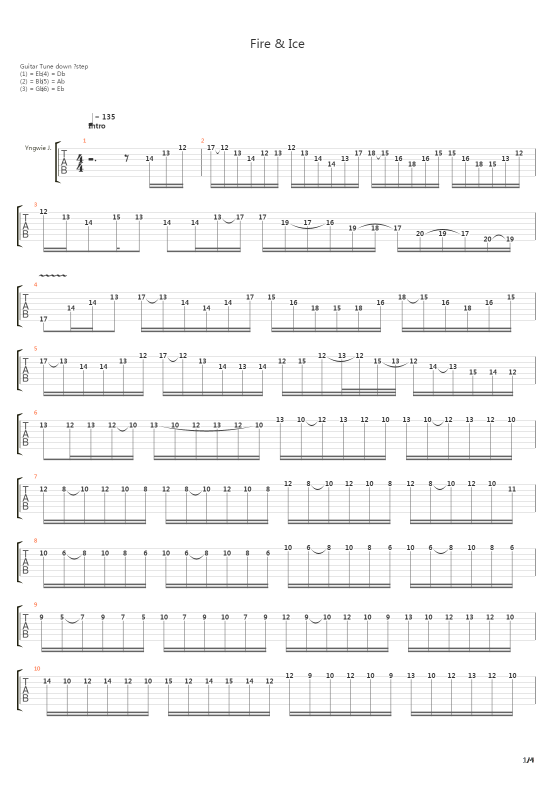 Fire And Ice吉他谱