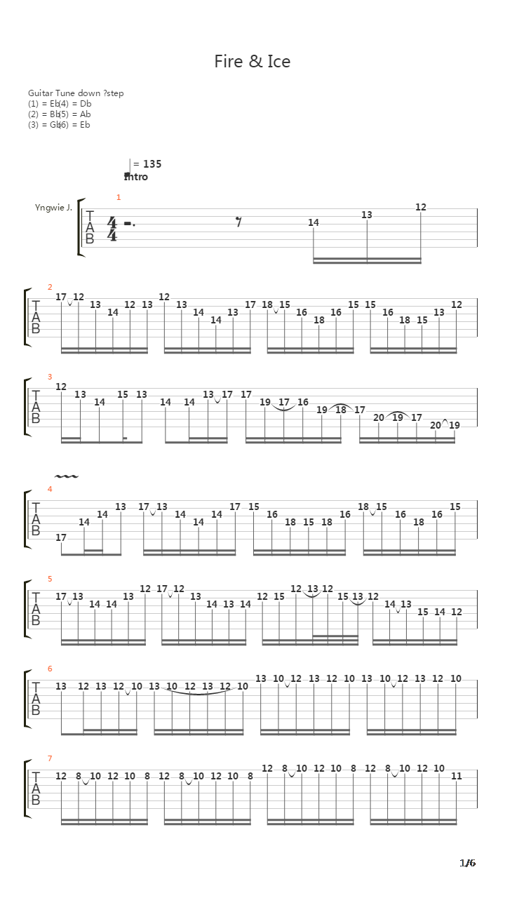 Fire And Ice吉他谱