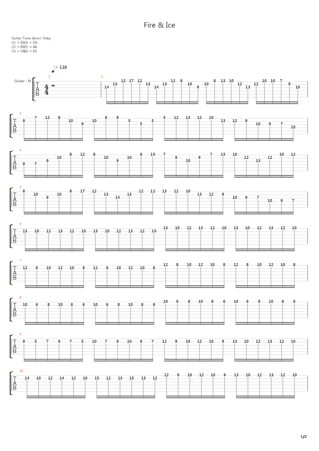 Fire And Ice吉他谱