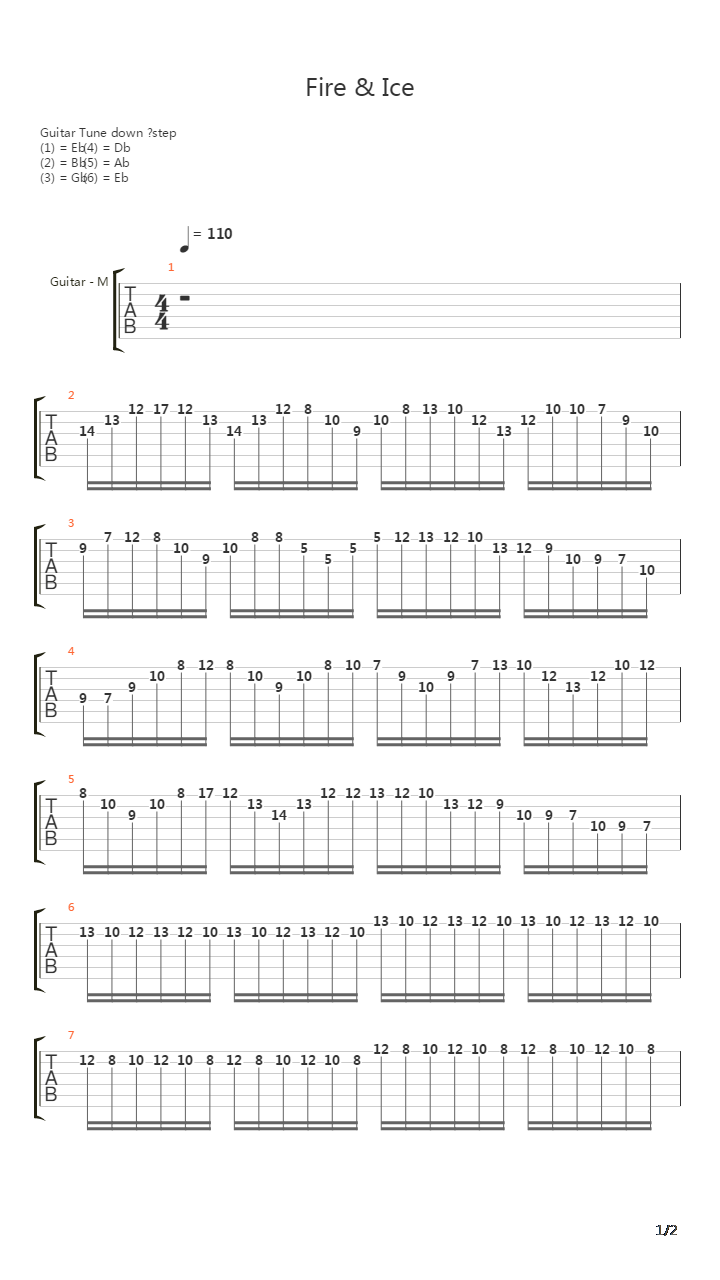 Fire And Ice吉他谱