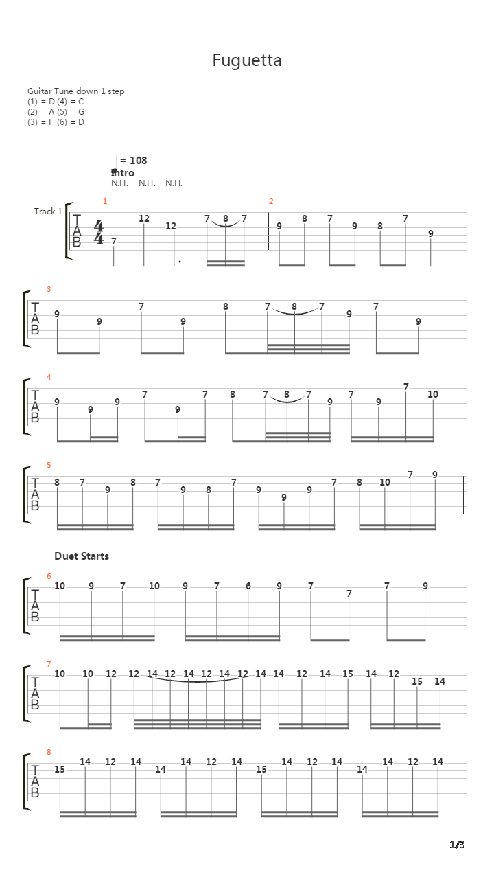 Fuguetta吉他谱