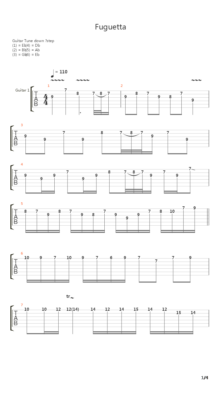 Fuguetta吉他谱
