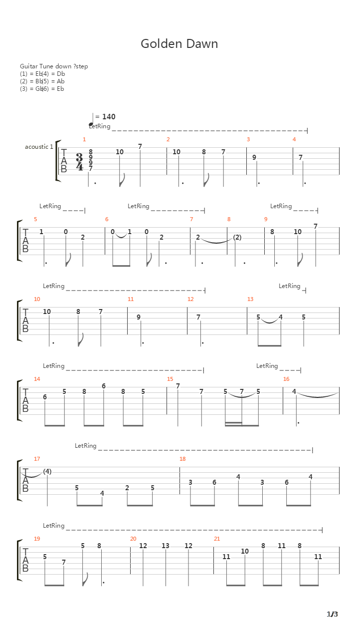 Golden Dawn吉他谱