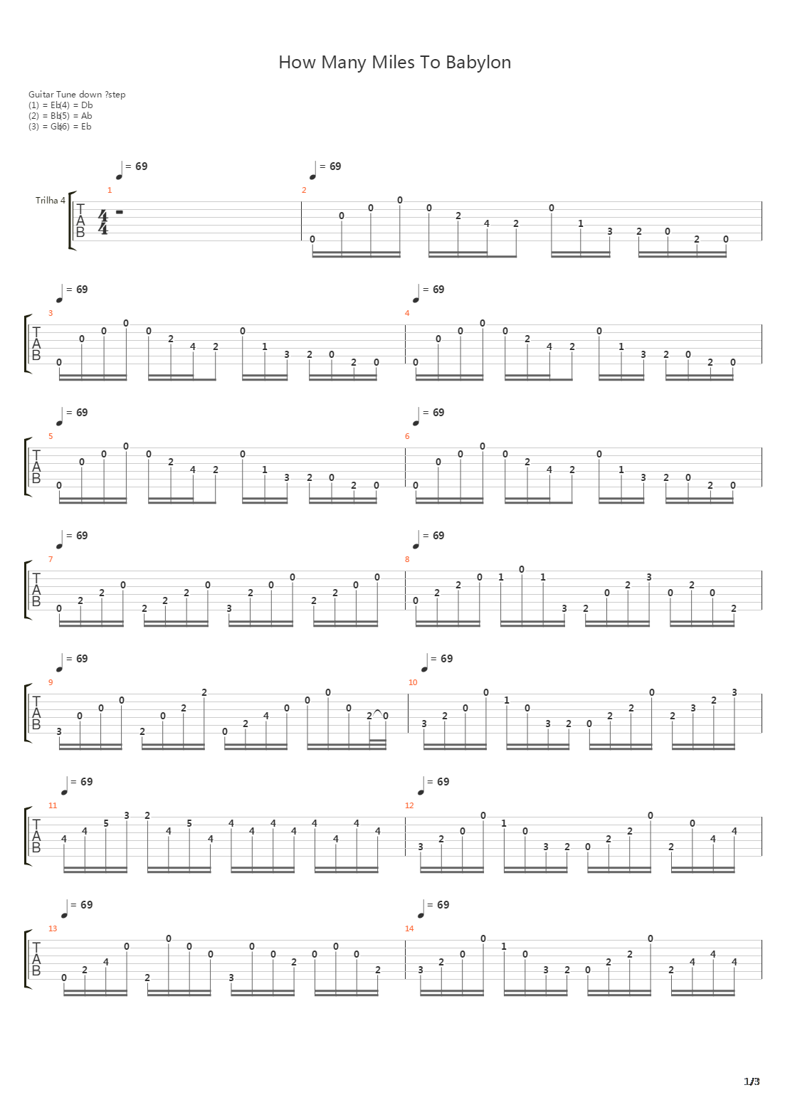 How Many Miles To Babylon吉他谱