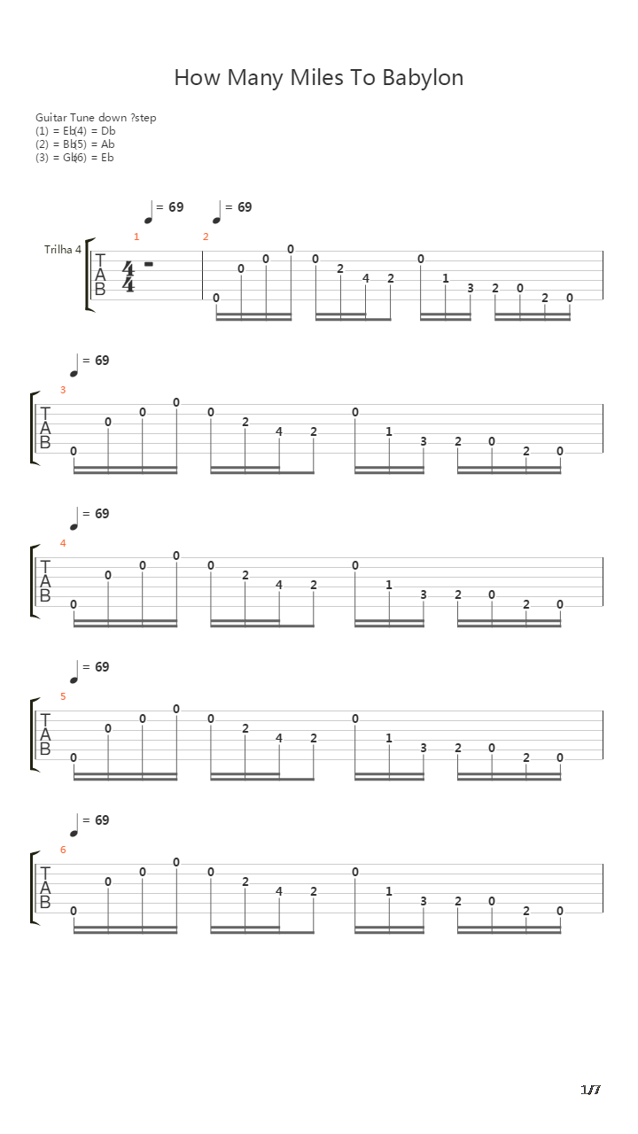 How Many Miles To Babylon吉他谱