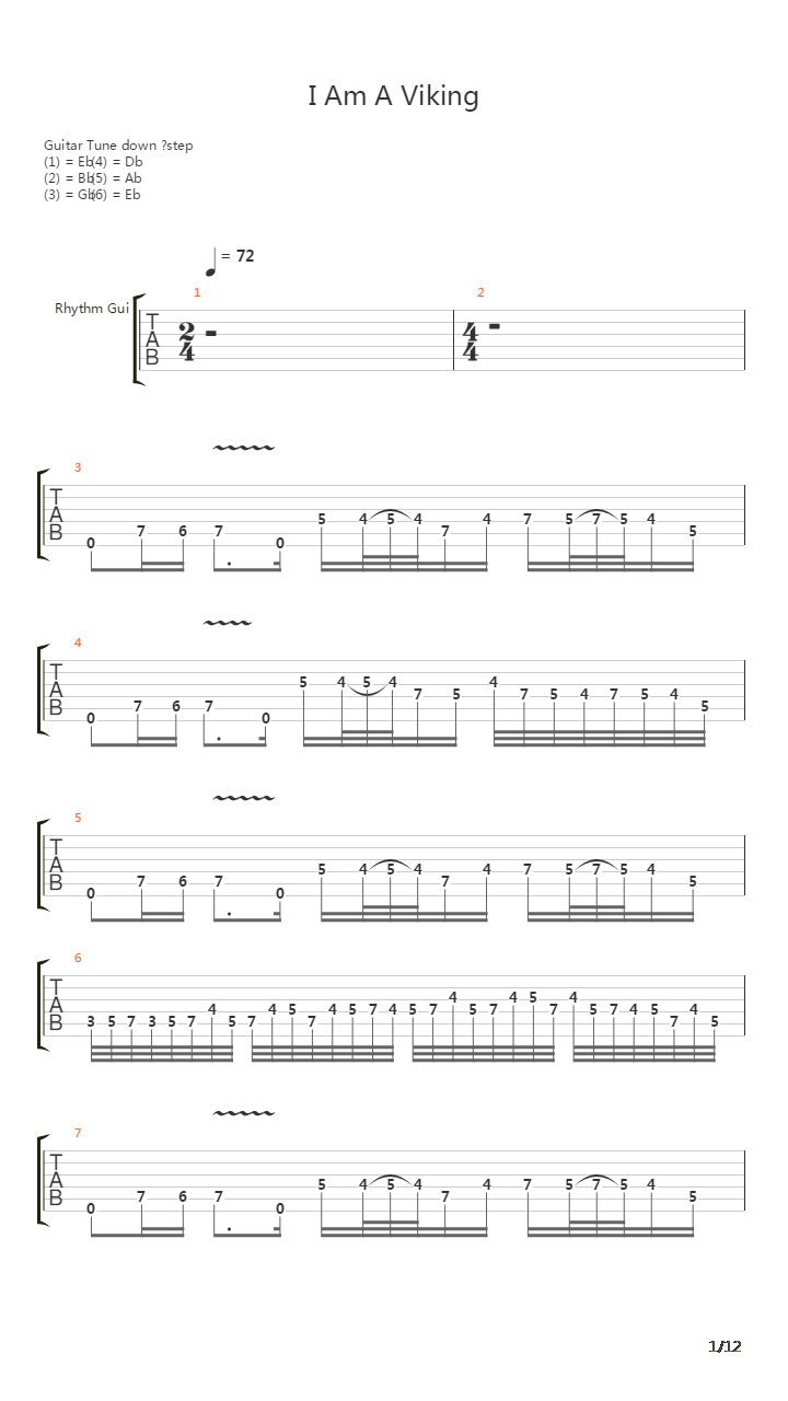 I Am A Viking吉他谱