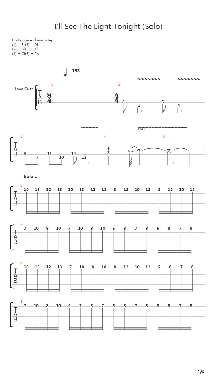 Ill See The Light Tonight吉他谱