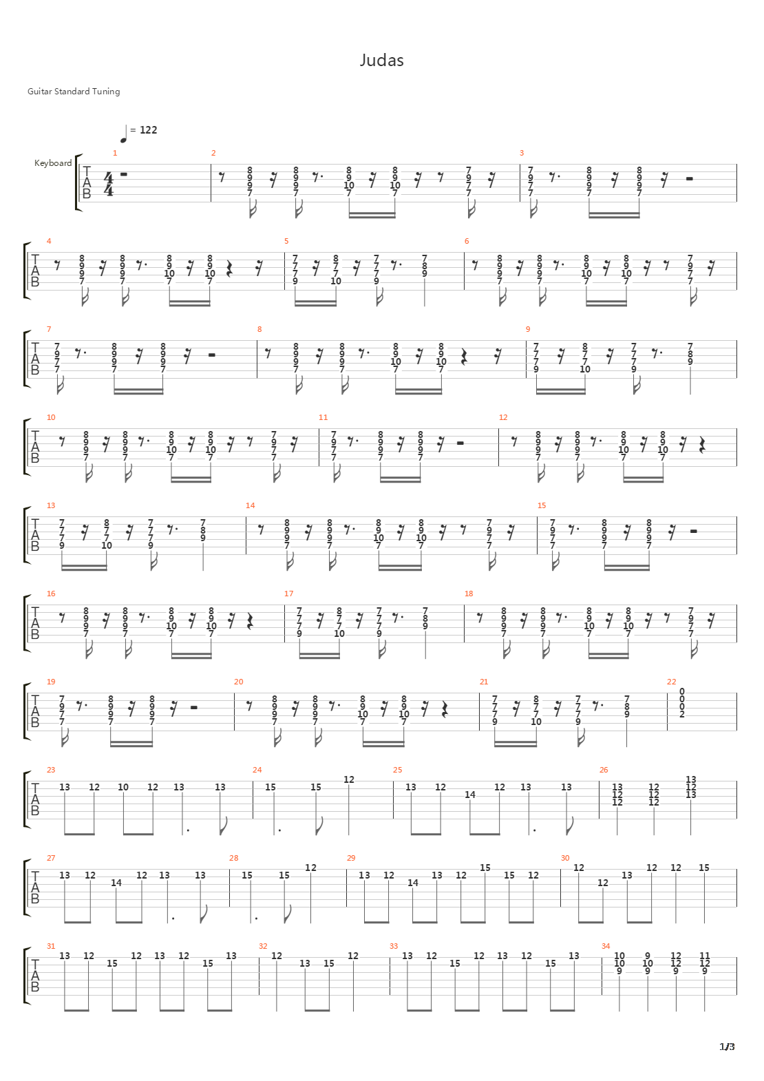 Judas吉他谱