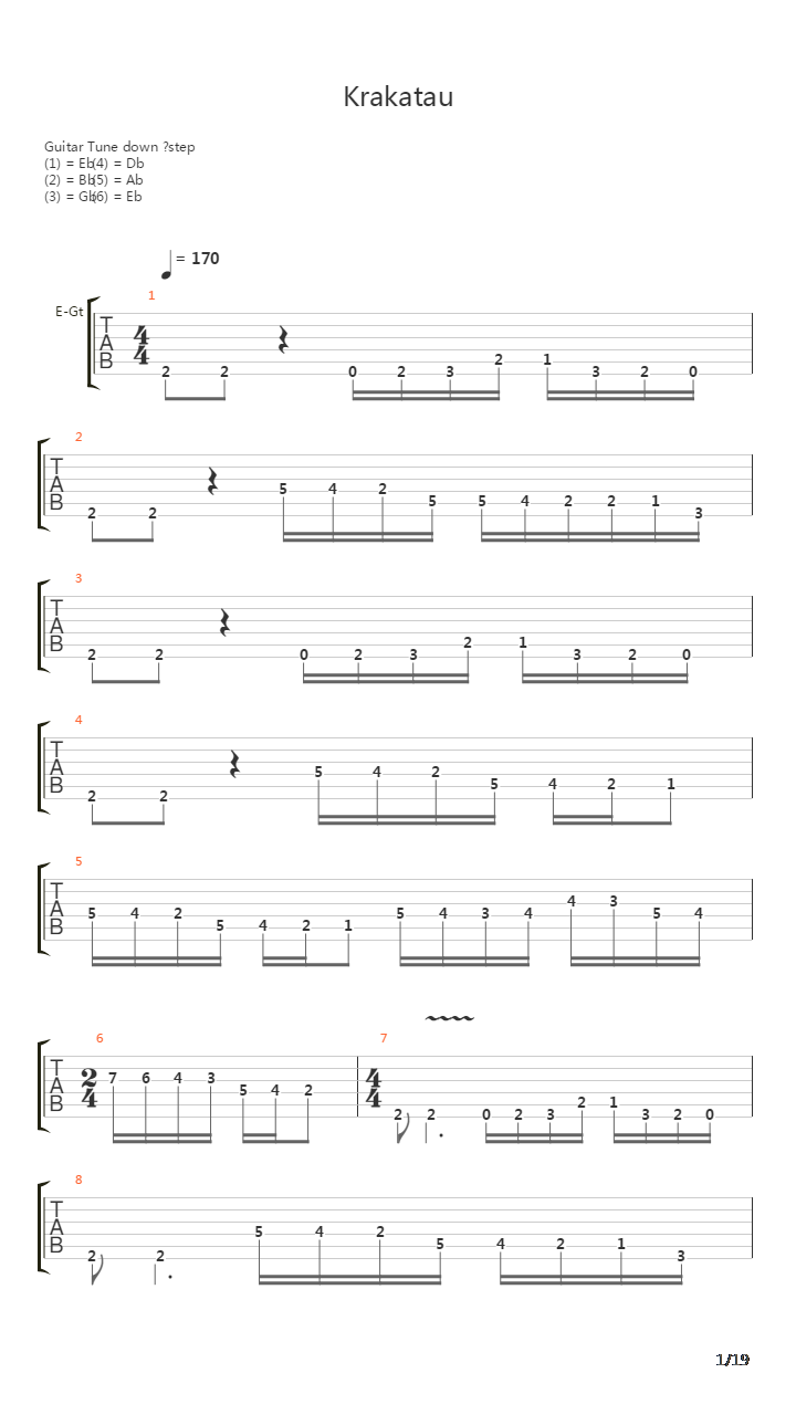Krakatau吉他谱