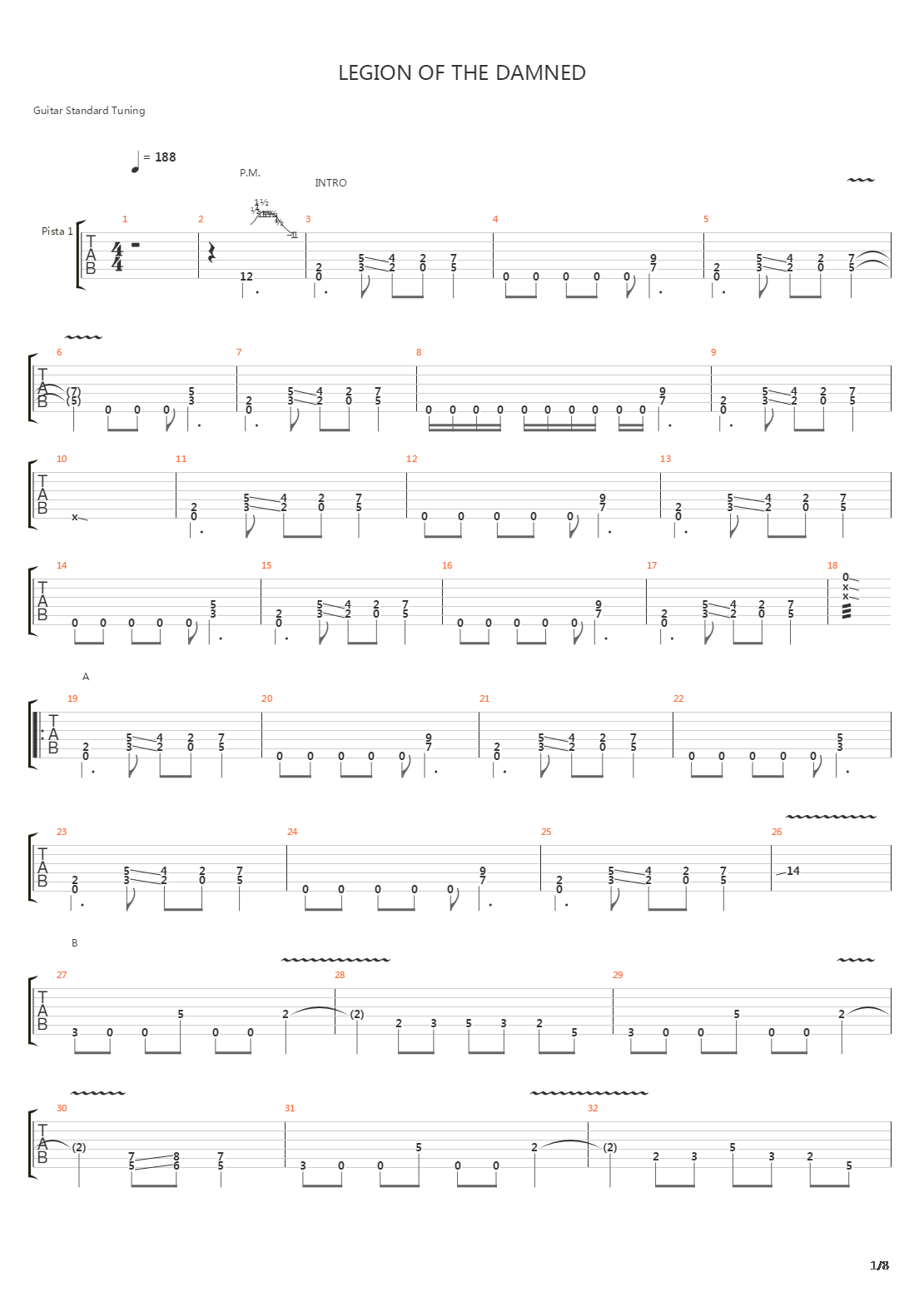 Legion Of The Damned吉他谱