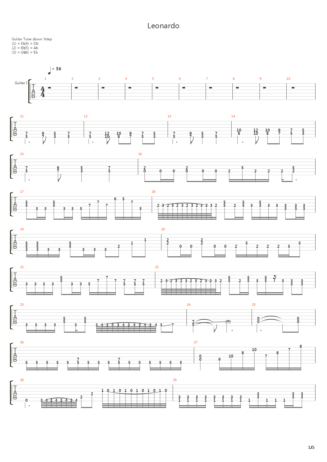 Leonardo吉他谱
