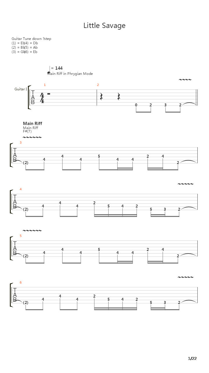Little Savage吉他谱