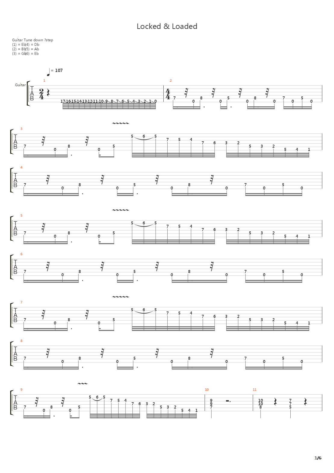 Locked And Loaded吉他谱