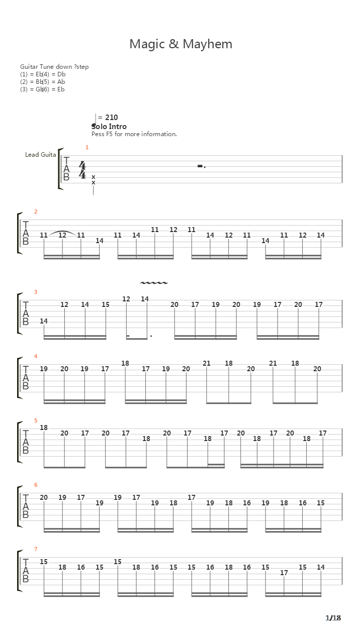 Magic And Mayhem吉他谱