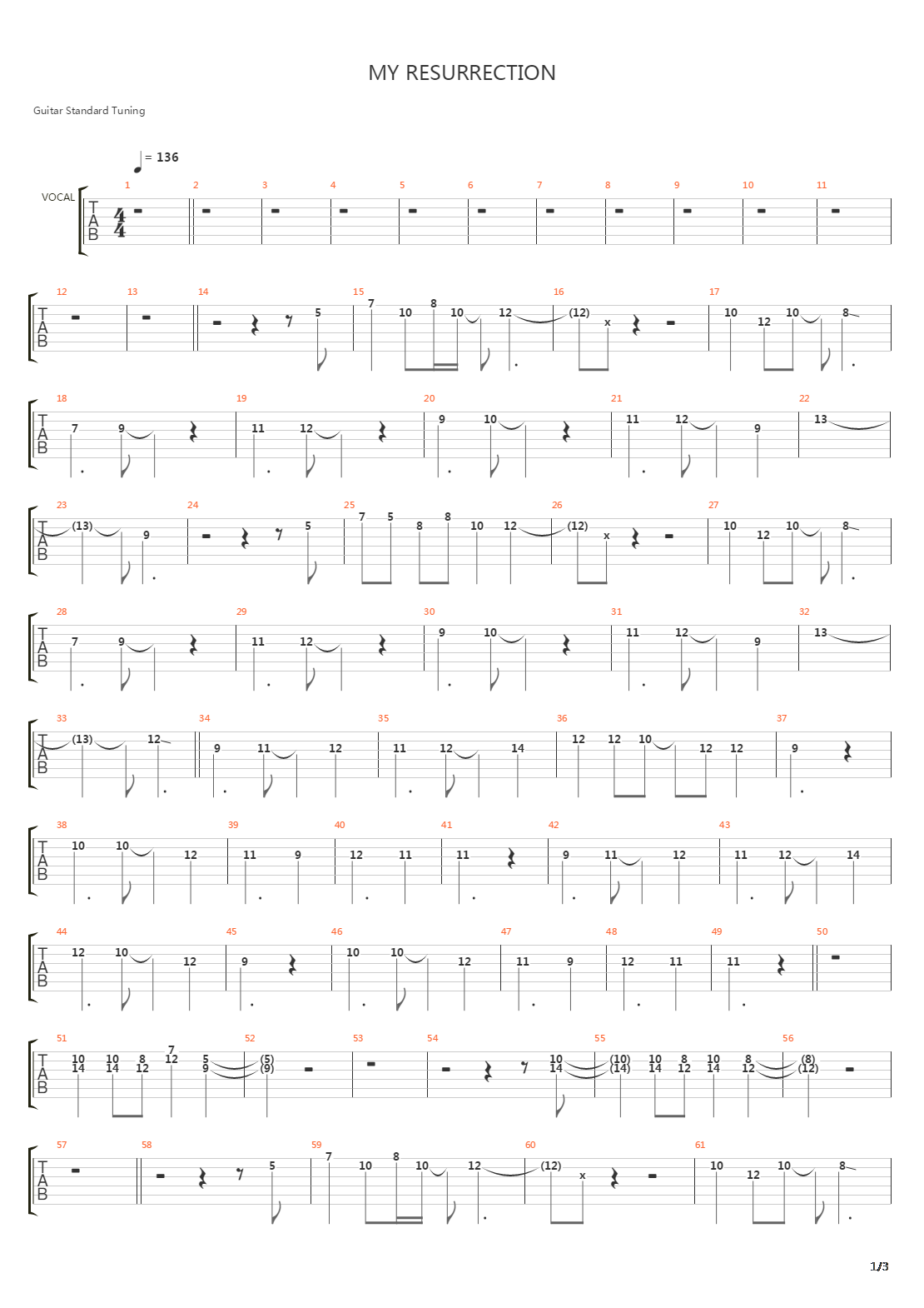 My Resurrection吉他谱